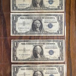 (4) Silver Certificates $125.00 CASH, TEXT FOR PRICES 