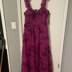 Floor Length Purple Prom Dress