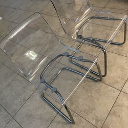 (4) IKEA Tobias Clear Chairs