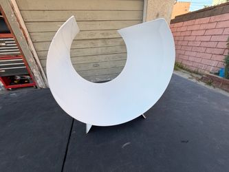 Chute" White Modern Log Rack / Firewood Holder - Mid Century Style