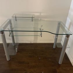 InnovEx Saturn Clear Glass PC Computer desk