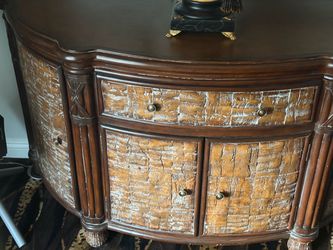 Console Cabinet with Crackle Finish