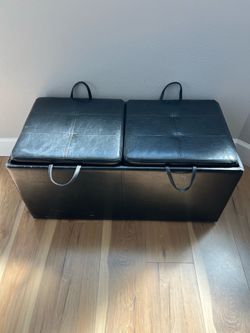 FAUX LEATHER STORAGE BENCH