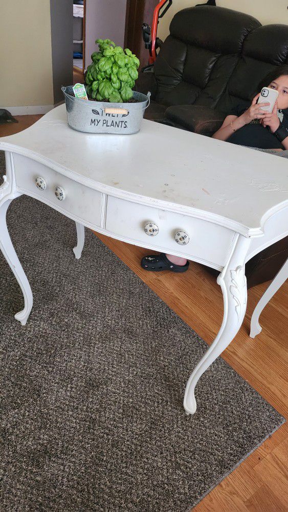 Free White Desk/vanity With Chair