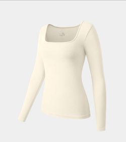 2PC Long Sleeve Square Neck Stretch Fitted Underscrubs Layer