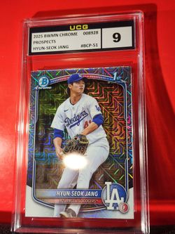2025 1ST Bowman Chrome Mega Box Mojo Refractor # BCP-51 HYUN-SEOK JANG DODGERS UCG MINT 9.