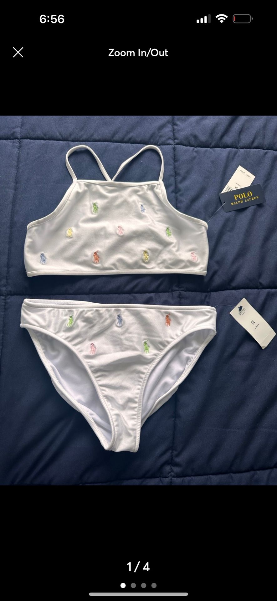 New Ralph Lauren Polo swimwear bikini set for girls size 14