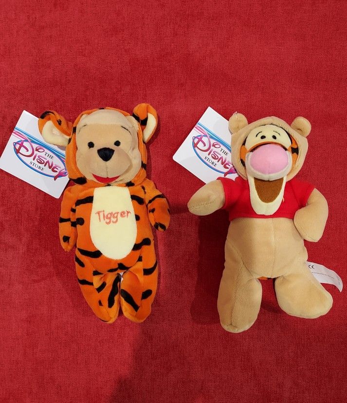 Disney Winnie the Pooh + Tigger Halloween Mini Bean Bag Plush Set - New With Tags