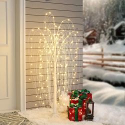 Pre-Lit 47.24" H White Willow LED Lighted Tree Decoration ,HD965