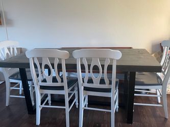 Dining set (table and 4 gray chairs)