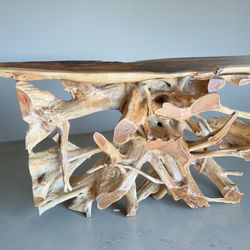 Narrow Teakroot Entryway Console Table
