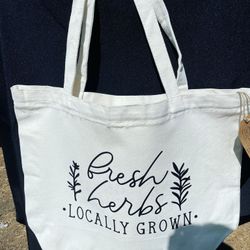 Fresh Herbs Tote Bag With Zipper 