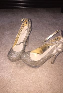 Gold sparkly heels