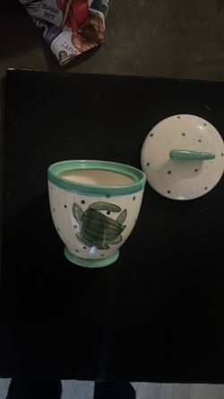 Leatherback, turtle fish, sugar bowl or trinket dish