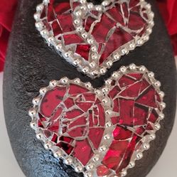 Mosaic Triple Heart On Sea Stone