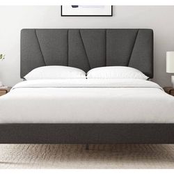 ZINUS Full Maya Upholstered Bed Frame with Asymmetric Headboard