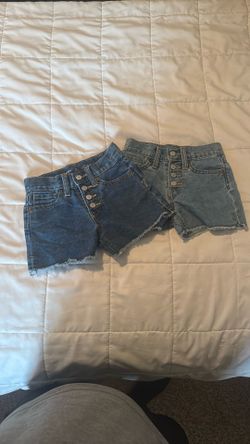 Lot Of 2 Jean Shorts For Girl. Old Navy Size 6. High Rise -Adjustable Waist. 