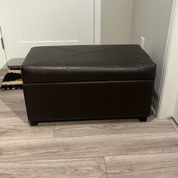 Faux Leather Storage Bench