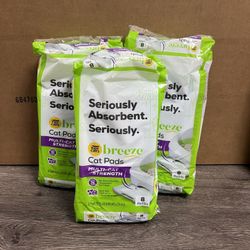 Tidy Cats Breeze Cat Pads Refill 8 Count Multi Cat Odor Control Disposable Pads