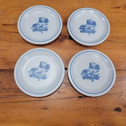 Pfaltzgraff Yorktowne Blue Floral Print Dessert Plate - Set Of 4 - Made In USA