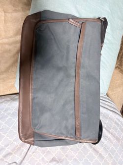 Coach Messenger Bag Gray Canvas Brown Leather