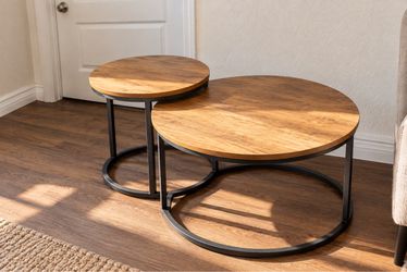 Round Nesting Coffee Table Set of 2