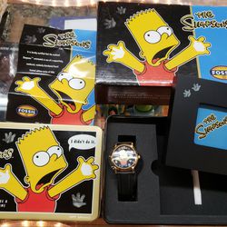 THE SIMPSONS New in Box, Super Rare "Bart Simpson" FOSSIL Watch 355 of 500 Made