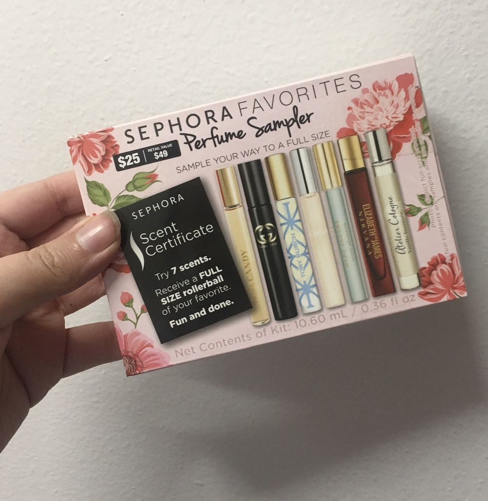 SEPHORA FAVORITES Perfume Travel Sampler with CERTIFICATE card 7 Scent