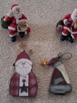 Lot Of Santa Ornaments