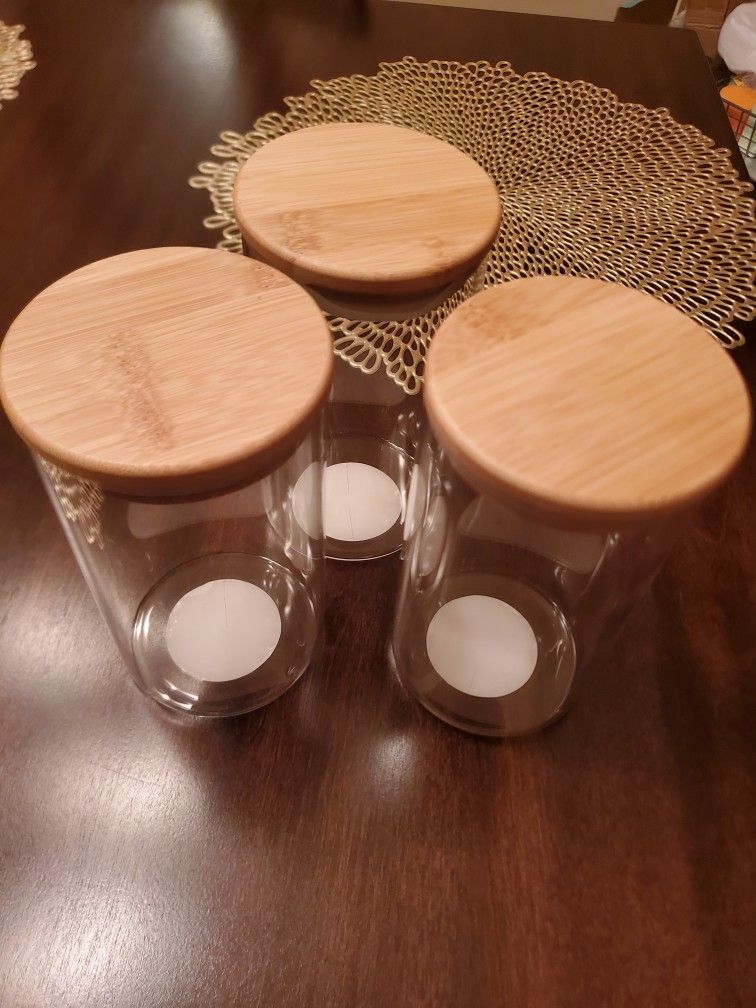 Glass Canisters With Bamboo Lids