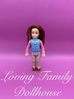 Fisher Price Loving Family Dollhouse Camping Brunette Camper Sister Girl Doll