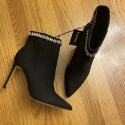 Express Black Suede Ankle Boots