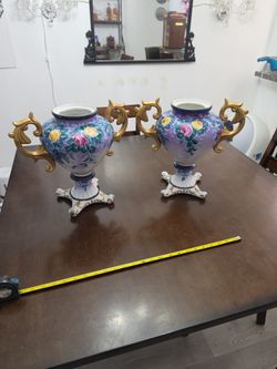 Pair Of Big Dresden Vases