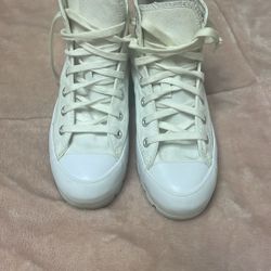 White Platform Converse 