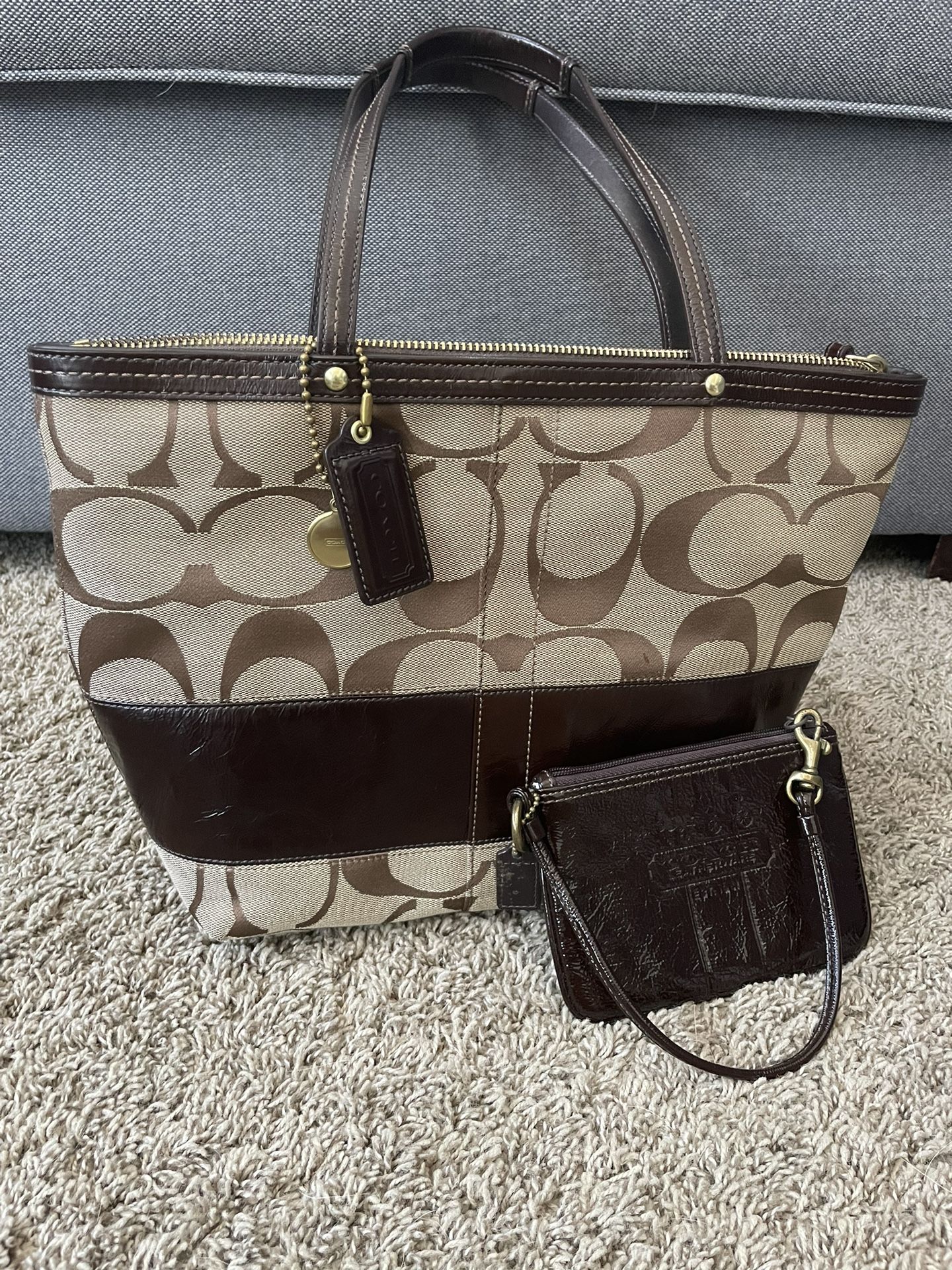 Coach Purse And Small Zipper Clutch