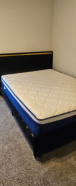 Remote controlled Queen size LED Bed Frame and mattress