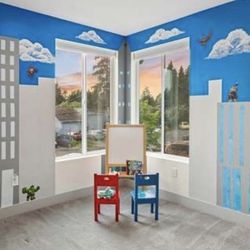 blackboard, a whiteboard 