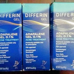 3 Boxes Of Differin Easy Pump Acne Treatment 1.6oz  Ea  Box