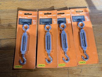 Lot of 4 Everbilt Stainless Hook & Eye Turnbuckles 1/4 x 5-1/4 New