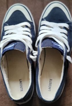 Lacoste Navy Canvas Low-Top Sneakers