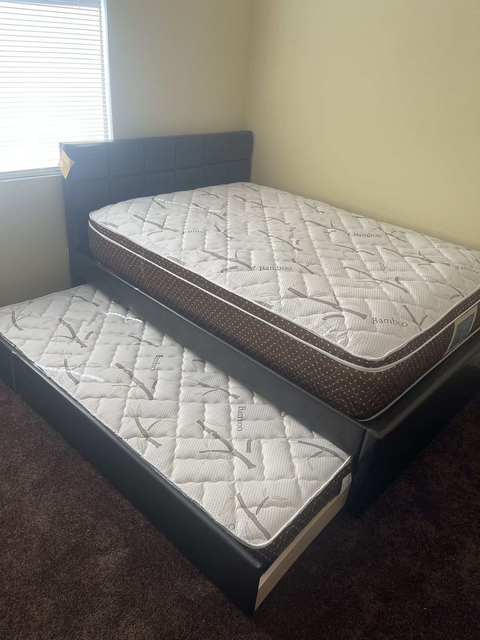 Full Over Twin Trundle Bed With Bamboo Mattresses Only Home & Garden