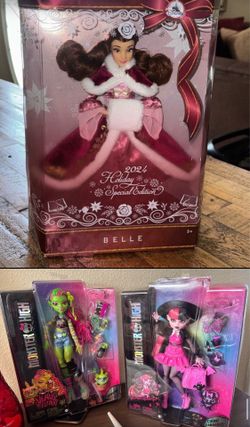 Monster high dolls ,Disney belle