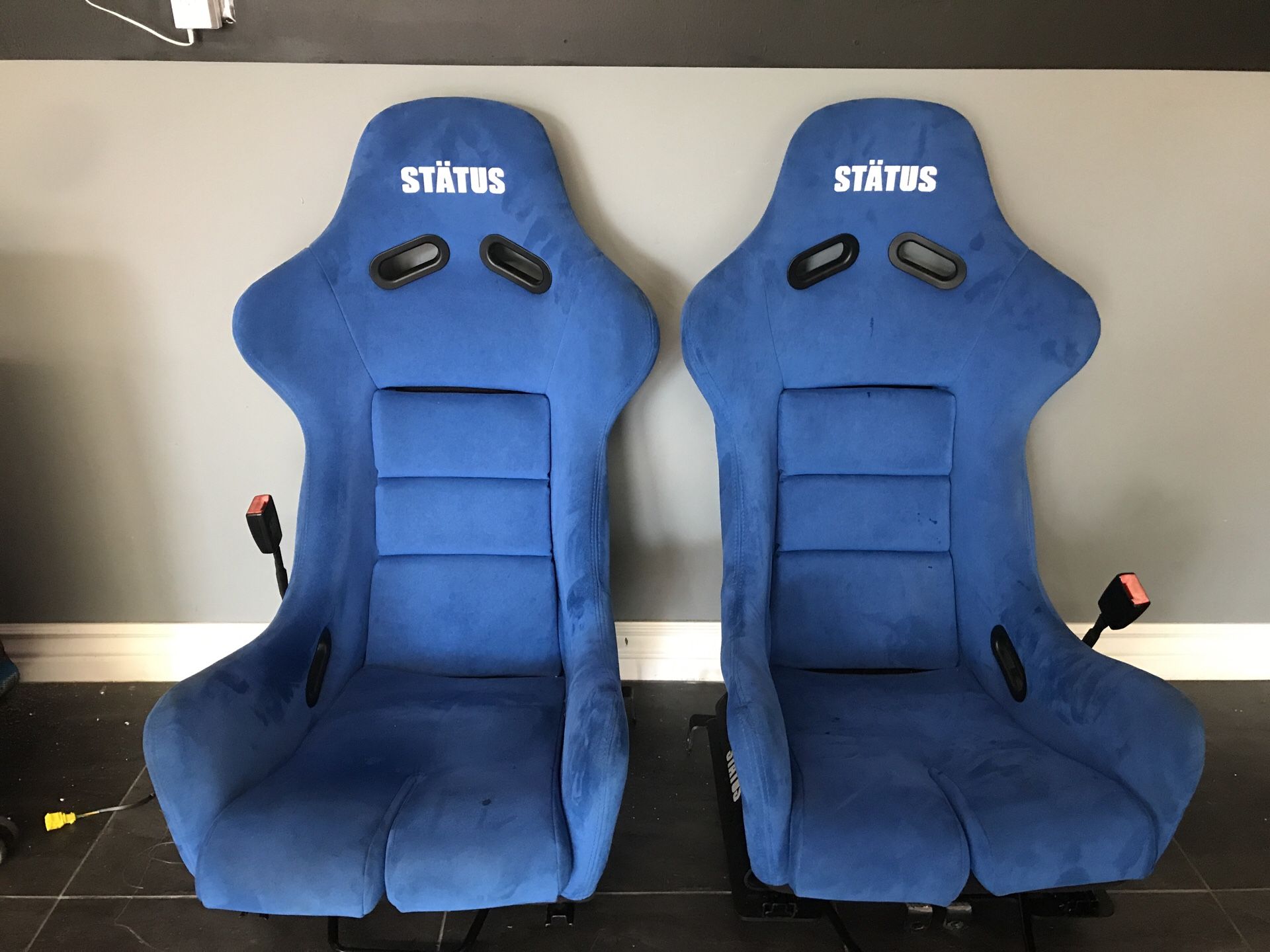 Status Racing Seat Ring GT-X Blue / Black FRP pair