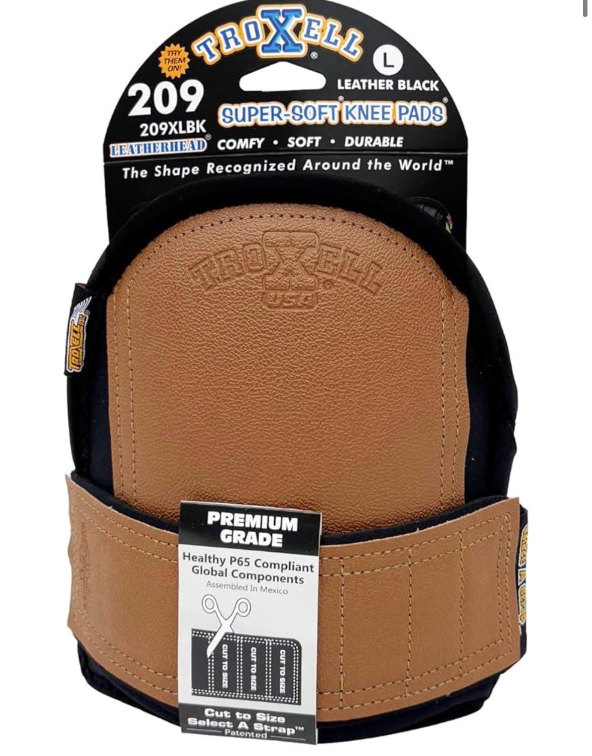 TROXELL USA - SuperSoft LeatherHead Kneepads (Large Size/Bagged in Pairs)