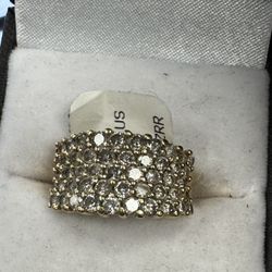 14k Gold Diamond Ring Sz: 7 1/2