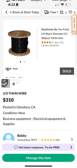 2/0 THHN WIRE