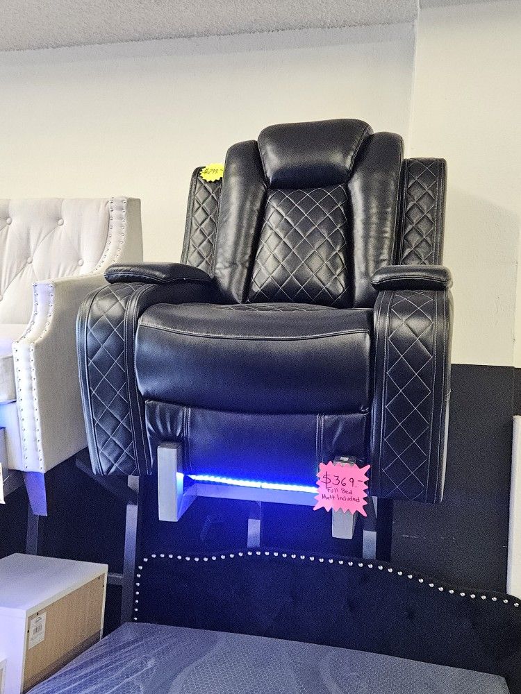 Power Recliner Chair With Storage Usb Outlet & LED $249 