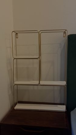 White And Gold Wall Shelf