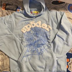 Sp5der hoodie Baby Blue Size M