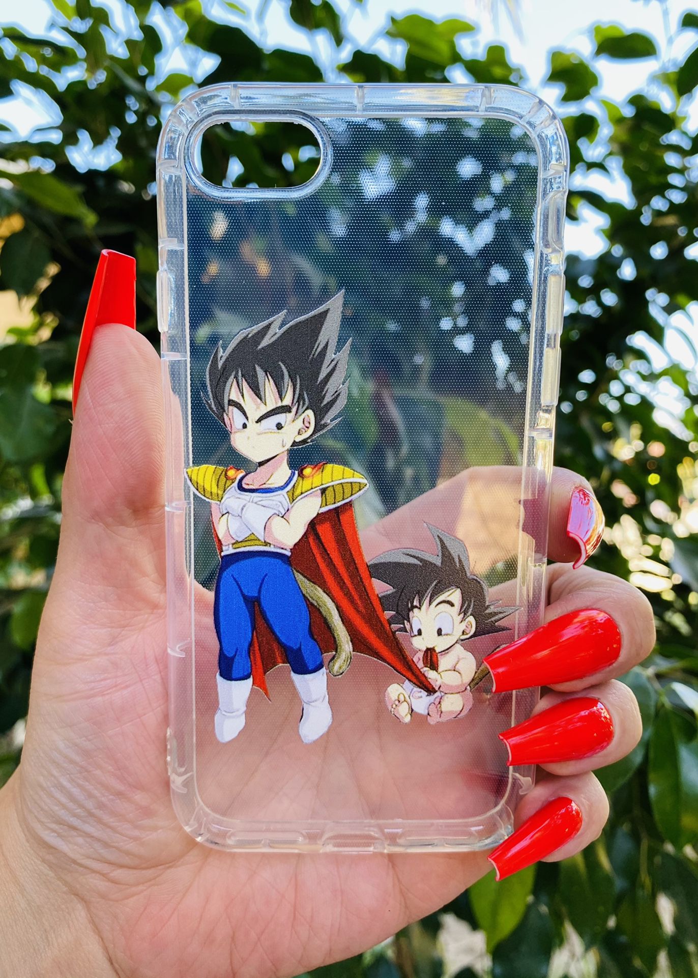 Brand new cool iphone 7, 8 or 2020 SE case cover rubber Clear transparent see through Goku dragon ball z DBZ super saiyan anime mens guys hypebeast h